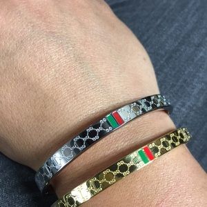 Silver and gold  bangle